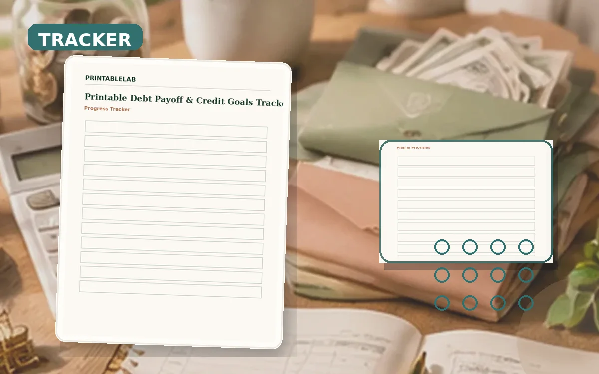 Printable Debt Payoff & Credit Goals Tracker cover