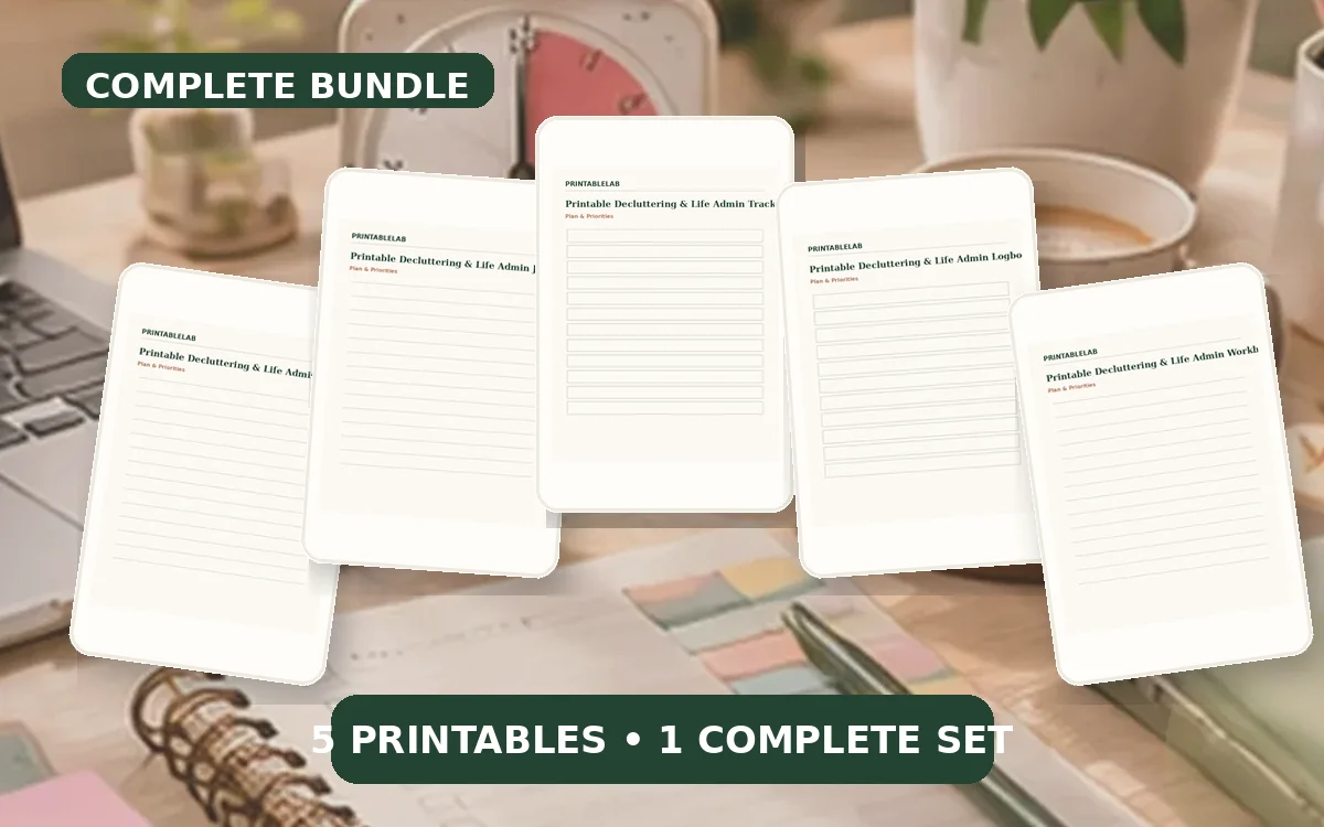 Complete Decluttering & Life Admin Printable Bundle cover