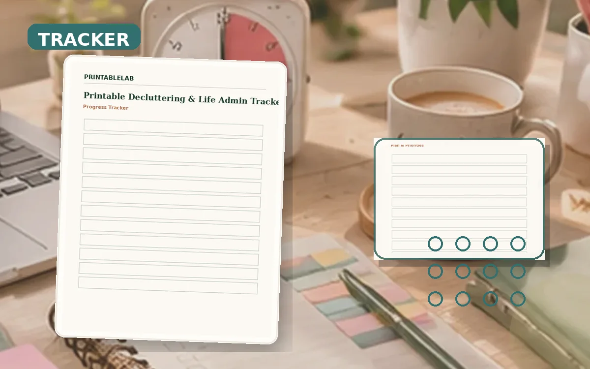 Printable Decluttering & Life Admin Tracker cover