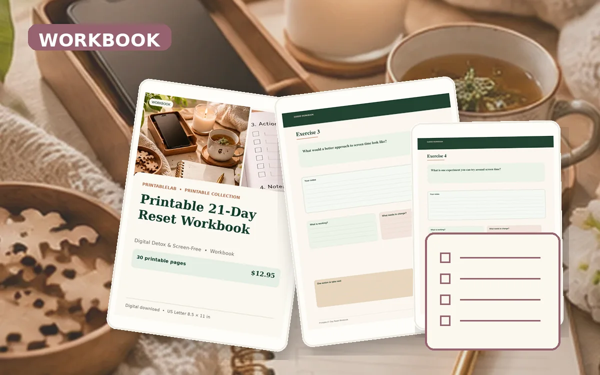 Printable 21-Day Reset Workbook cover