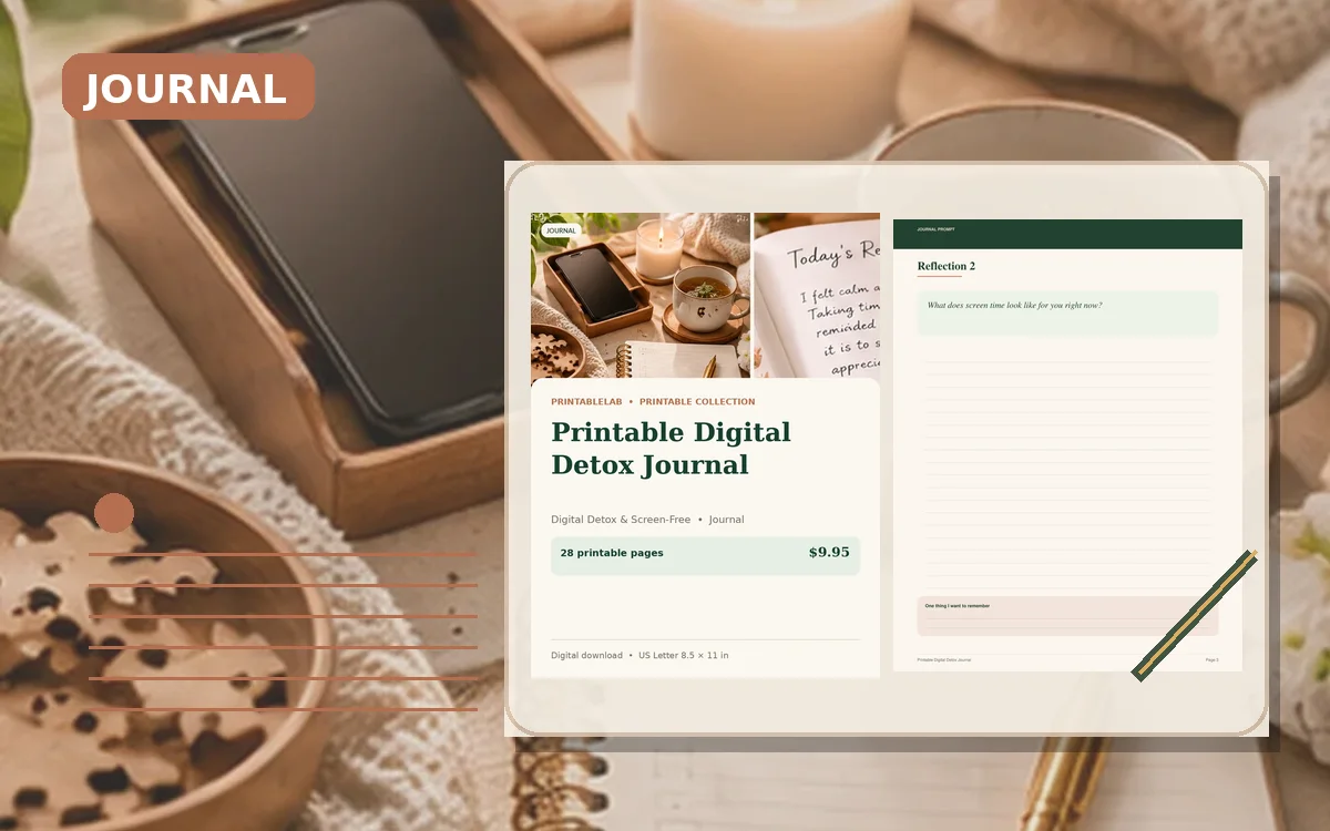 Printable Digital Detox Journal cover