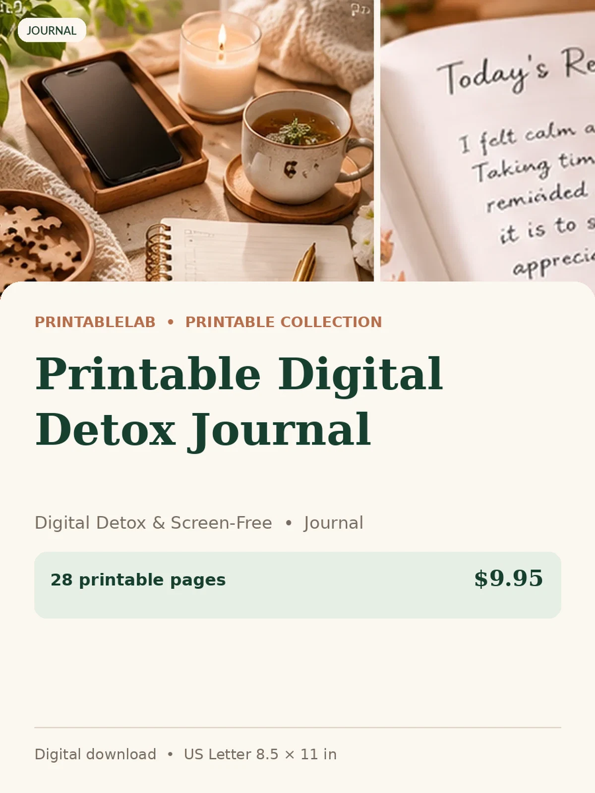 Printable Digital Detox Journal preview 1