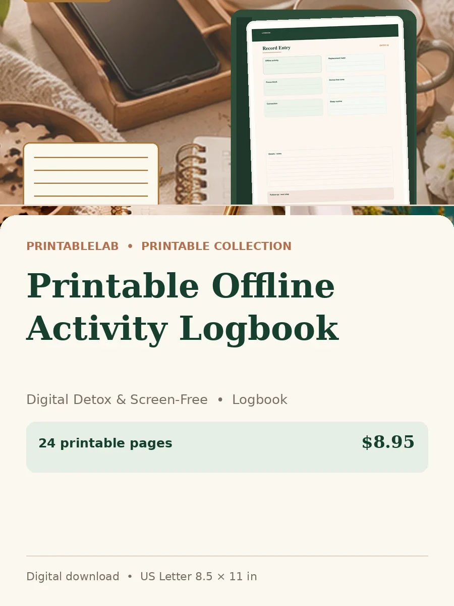 Printable Offline Activity Logbook cover