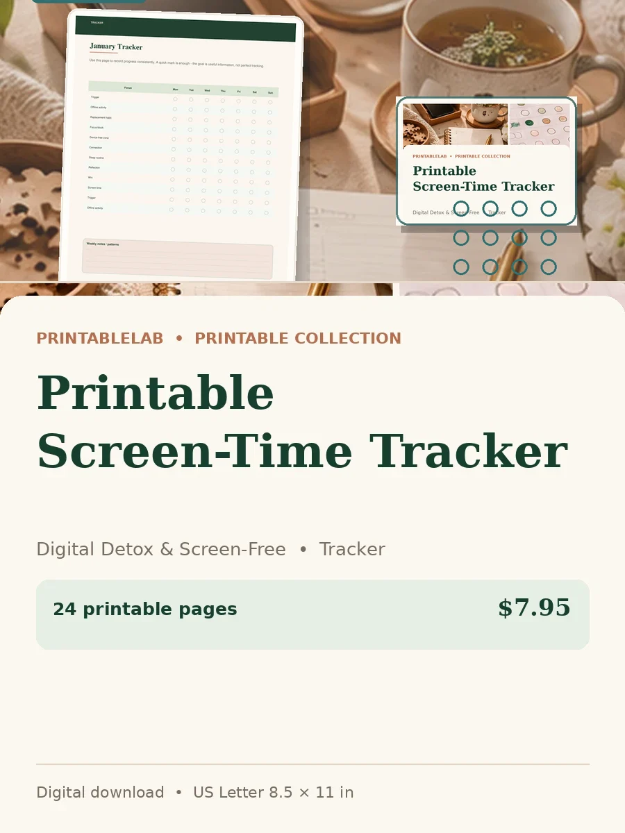 Printable Screen-Time Tracker cover