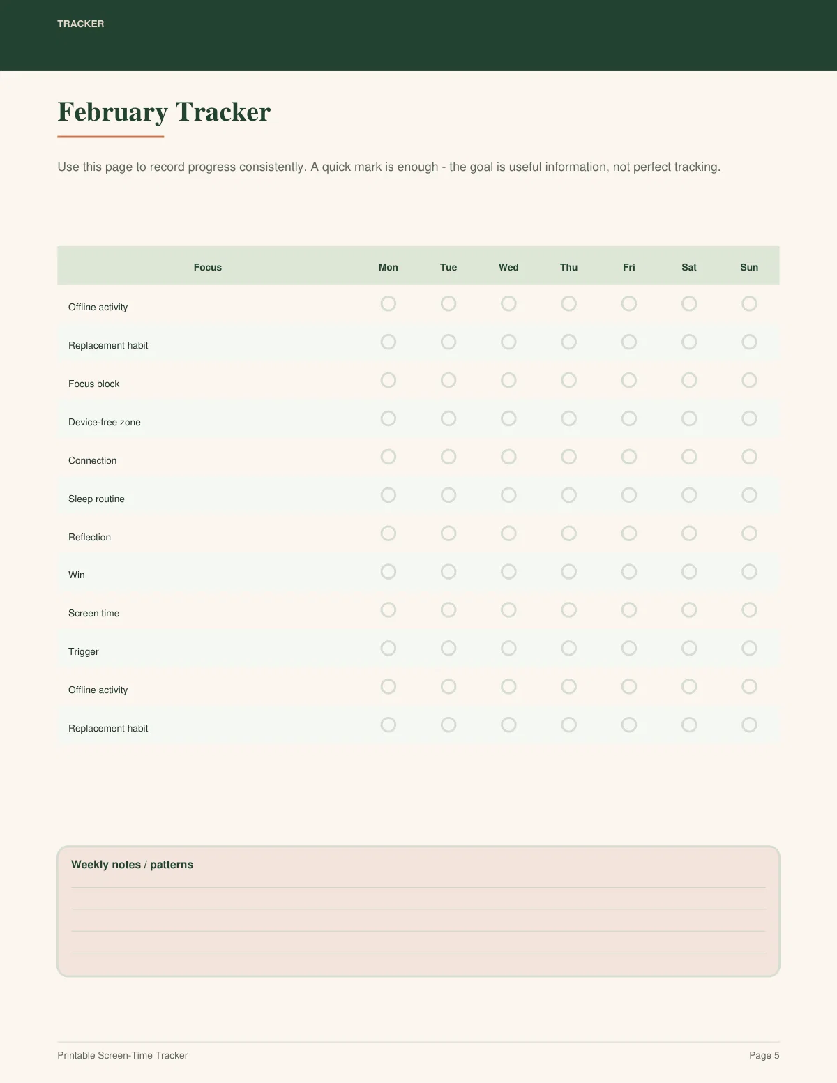 Printable Screen-Time Tracker preview 4