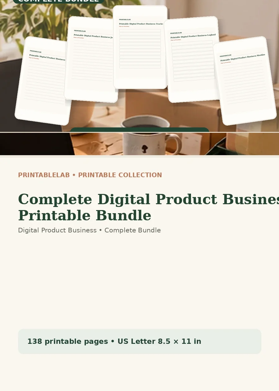 Complete Digital Product Business Printable Bundle cover