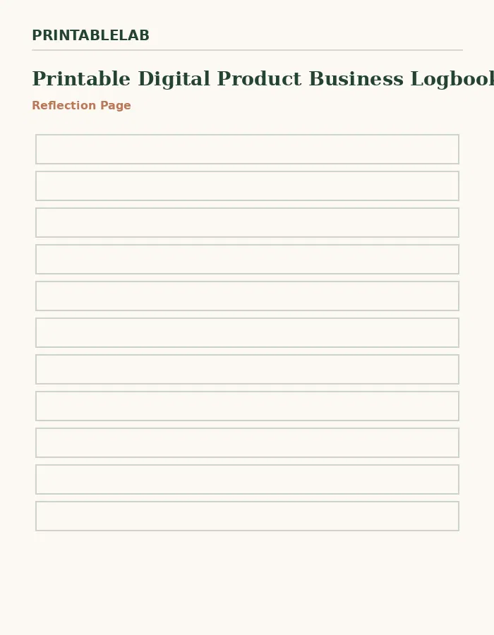 Printable Digital Product Business Logbook preview 2