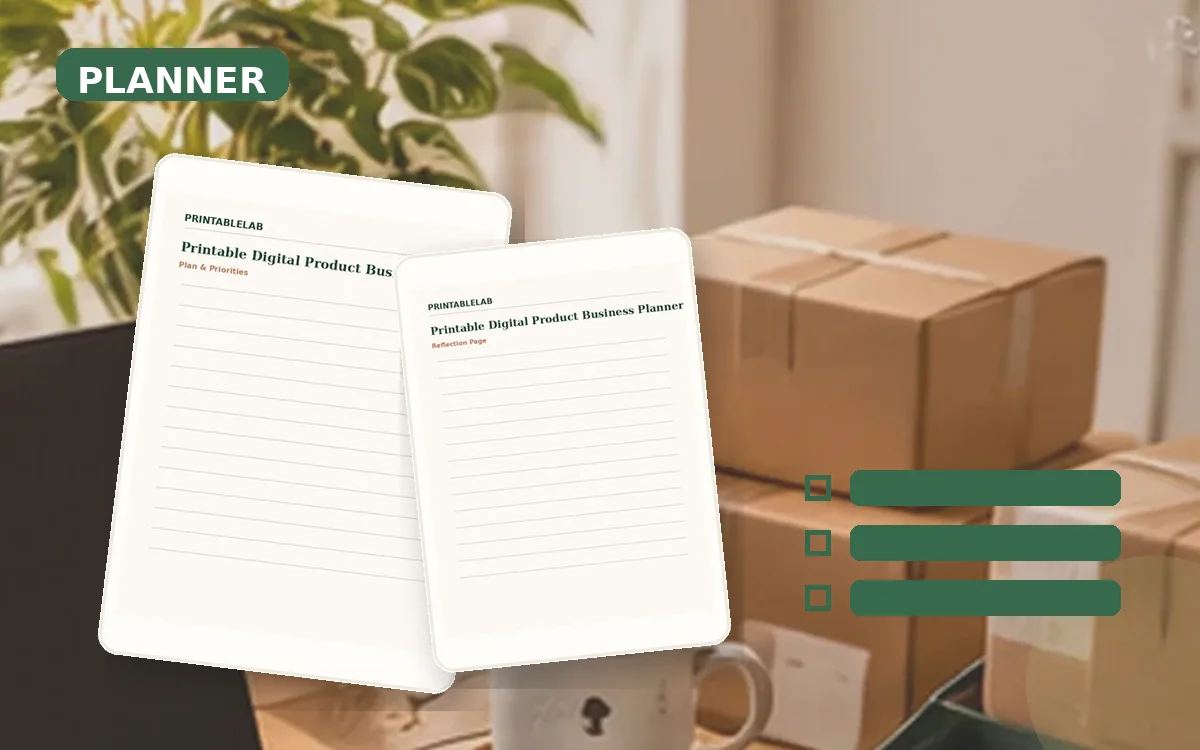 Printable Digital Product Business Planner cover