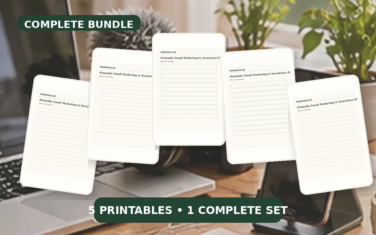 Complete Email Marketing & Newsletter Planning Printable Bundle cover