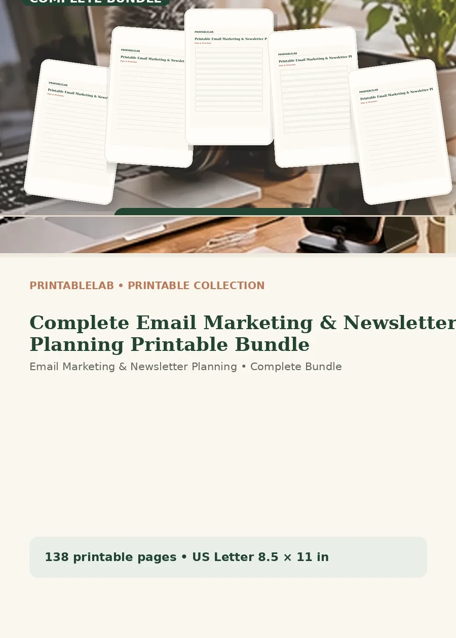 Complete Email Marketing & Newsletter Planning Printable Bundle cover