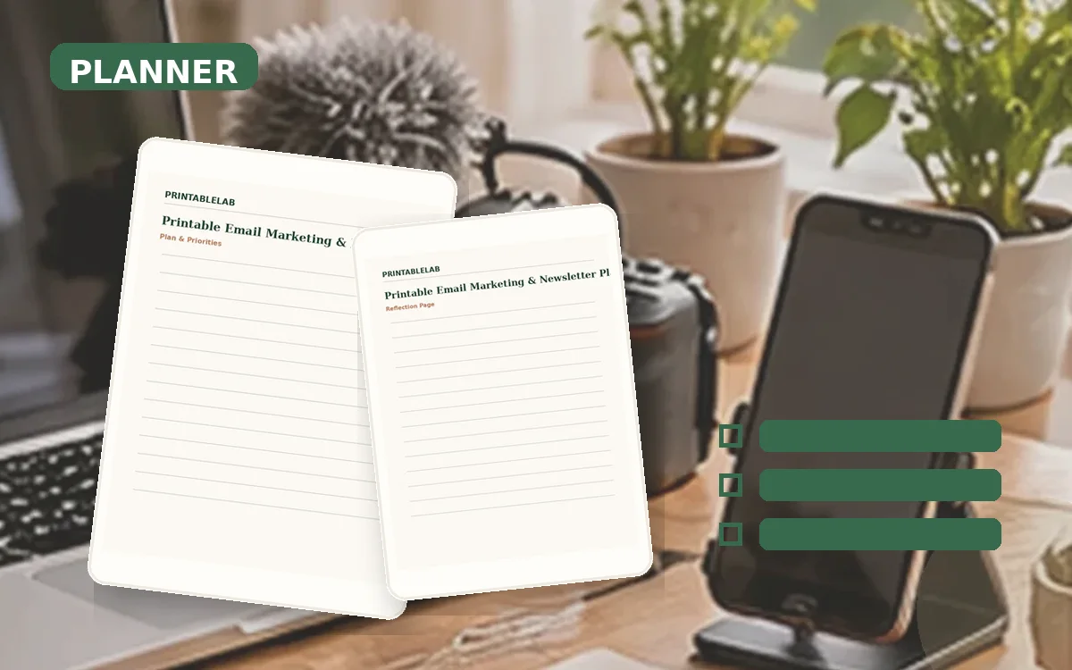 Printable Email Marketing & Newsletter Planning Planner cover