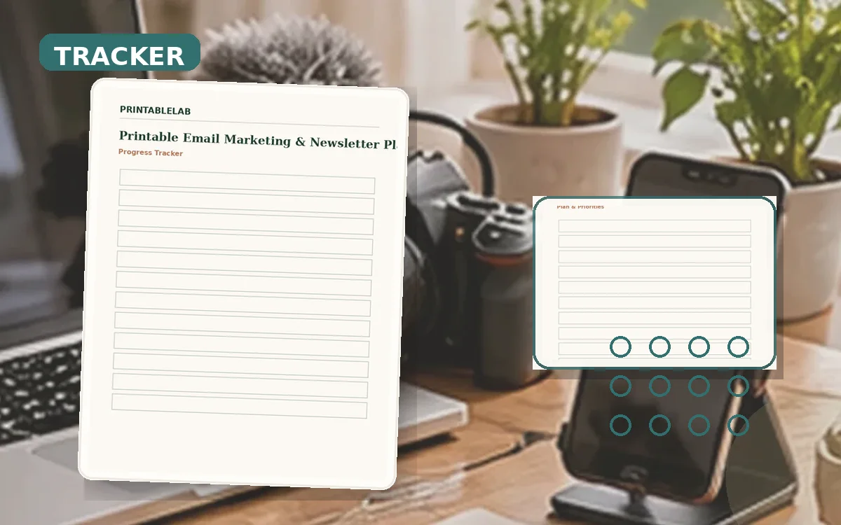 Printable Email Marketing & Newsletter Planning Tracker cover