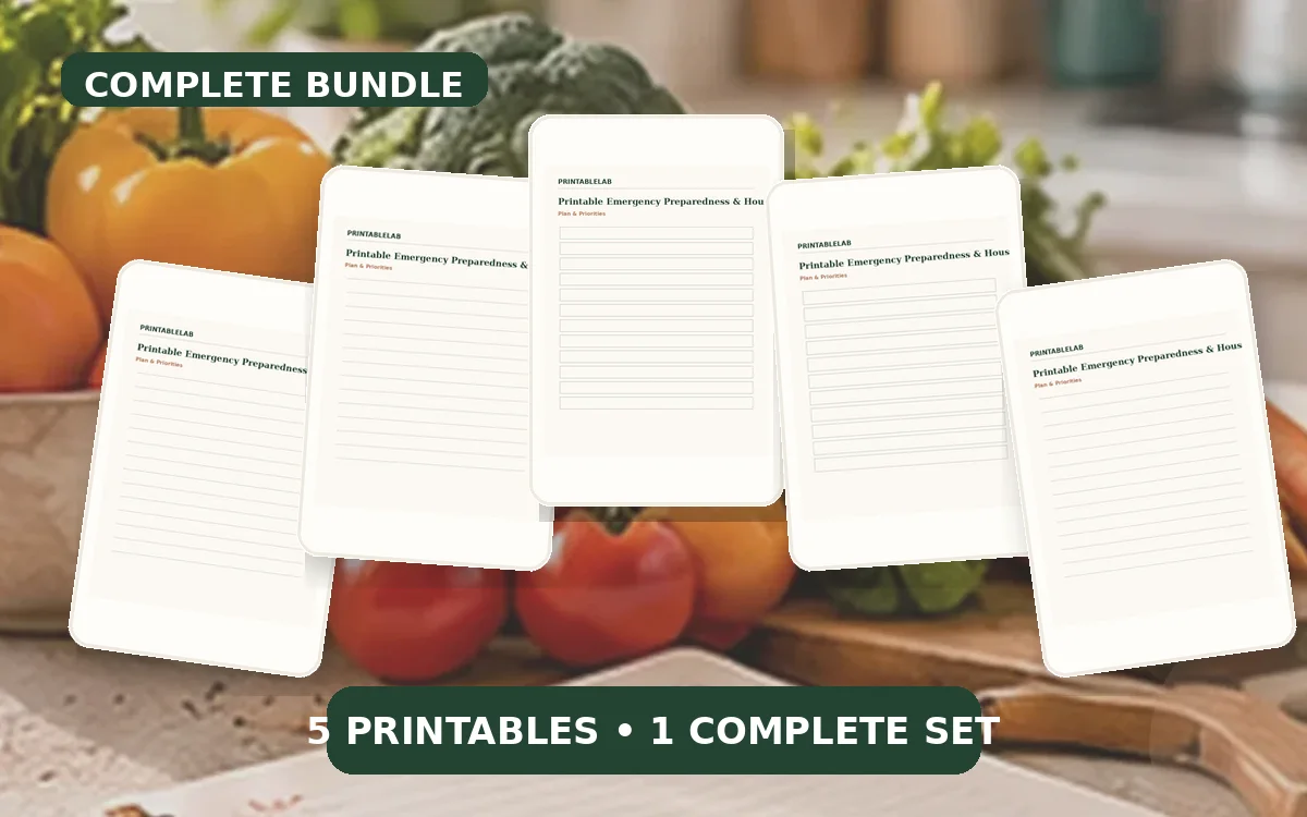 Complete Emergency Preparedness & Household Binder Printable Bundle cover