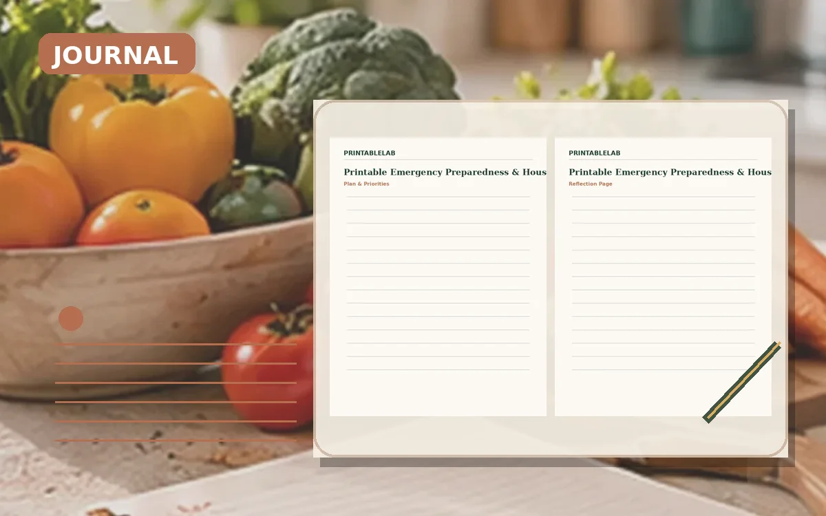 Printable Emergency Preparedness & Household Binder Journal cover