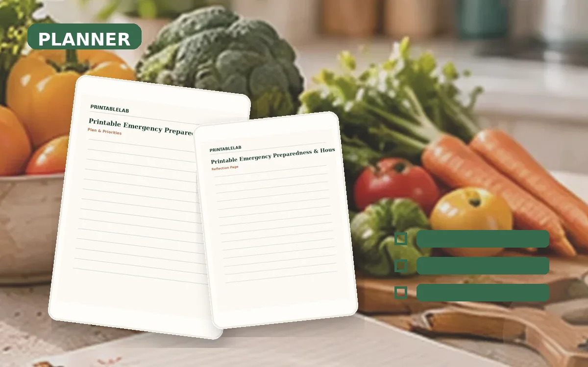 Printable Emergency Preparedness & Household Binder Planner cover