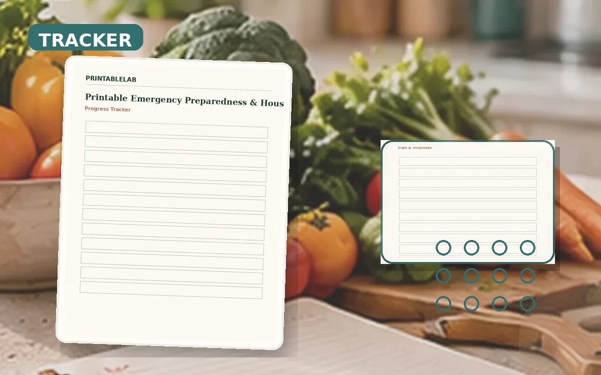 Printable Emergency Preparedness & Household Binder Tracker cover