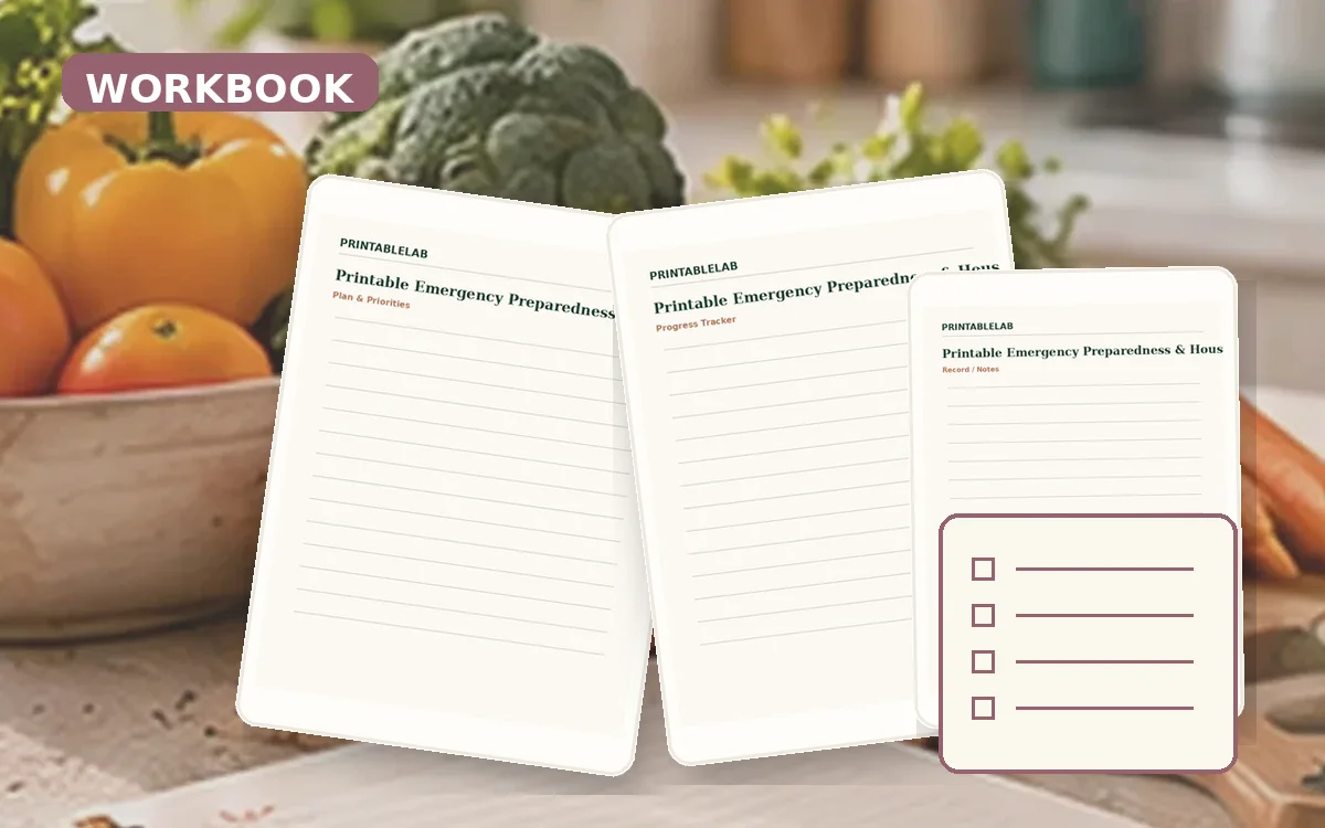 Printable Emergency Preparedness & Household Binder Workbook cover