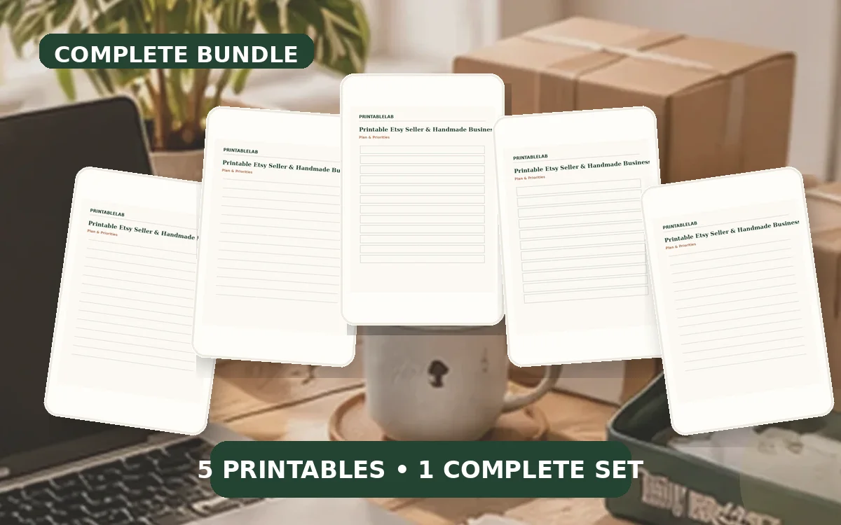 Complete Etsy Seller & Handmade Business Printable Bundle cover