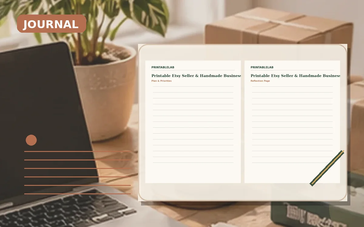 Printable Etsy Seller & Handmade Business Journal cover