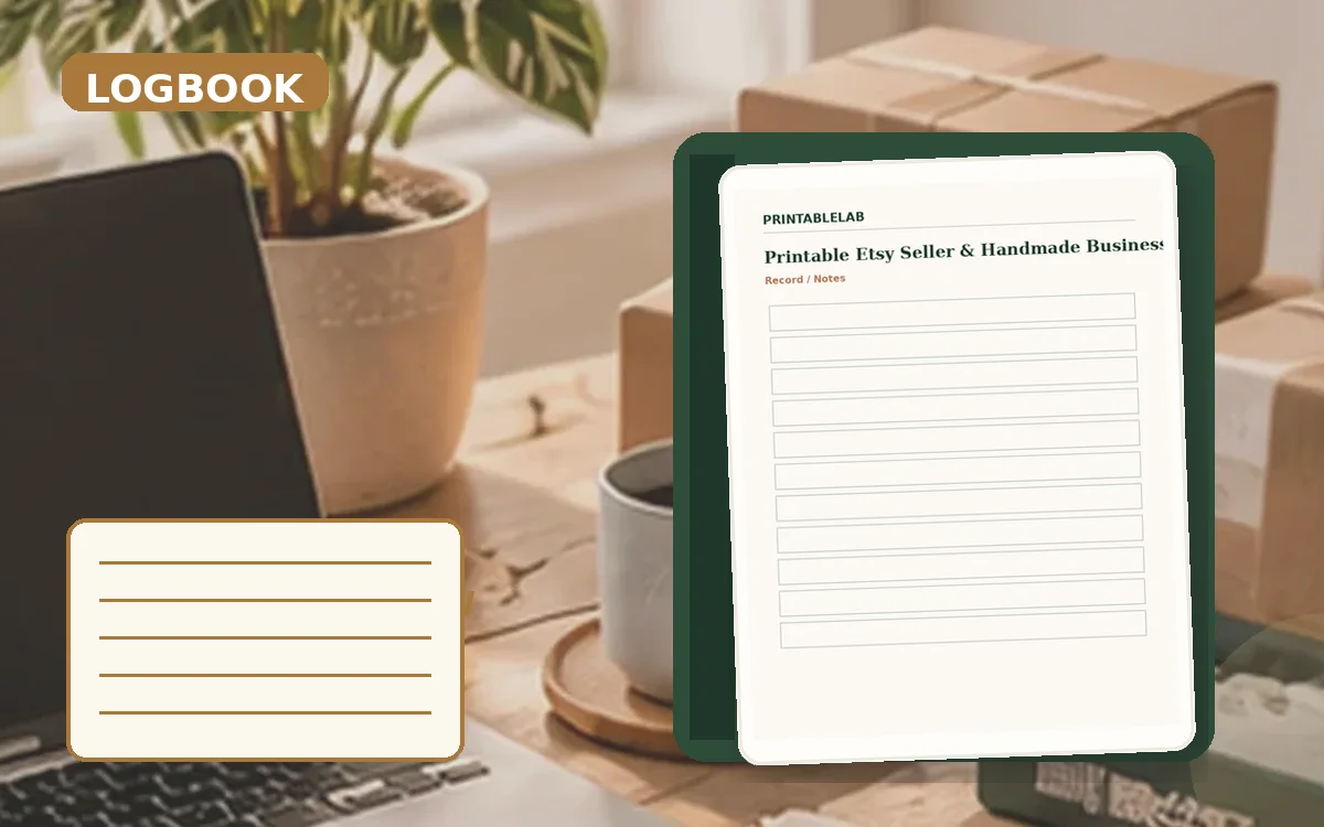 Printable Etsy Seller & Handmade Business Logbook cover