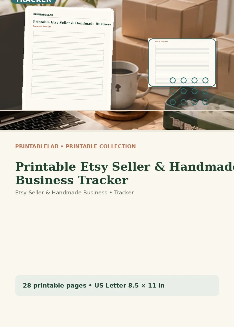 Printable Etsy Seller & Handmade Business Tracker cover
