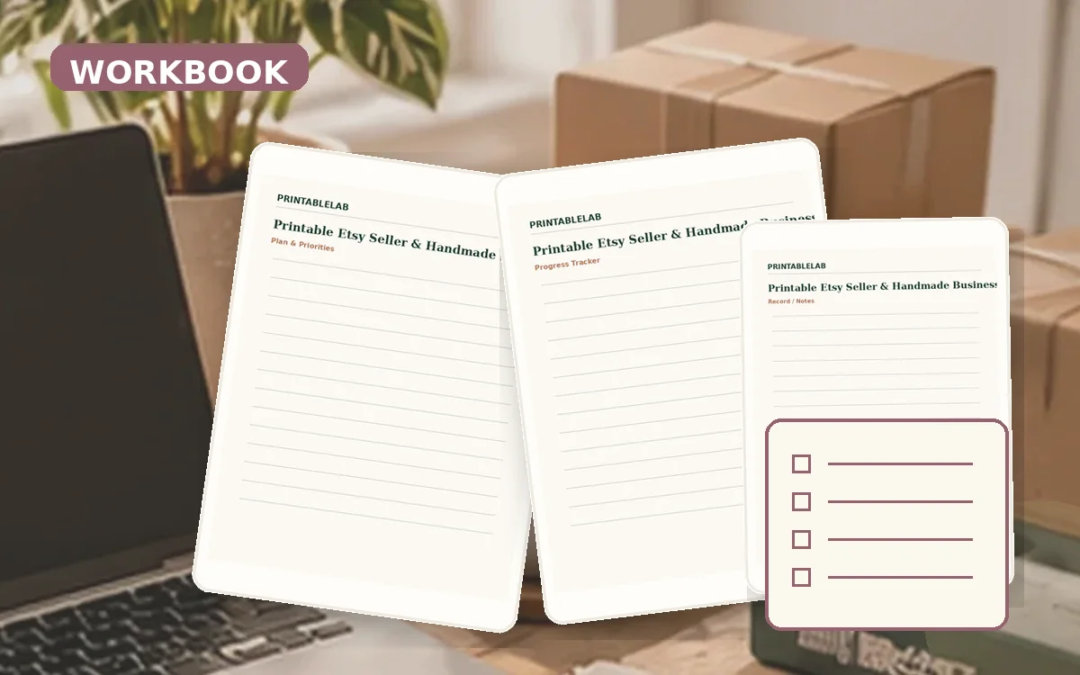 Printable Etsy Seller & Handmade Business Workbook cover