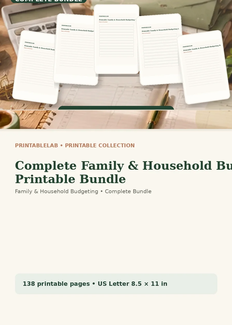 Complete Family & Household Budgeting Printable Bundle cover