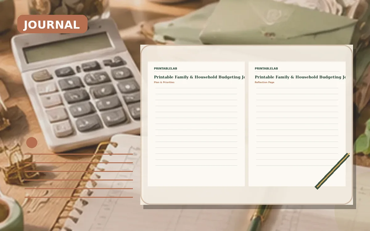 Printable Family & Household Budgeting Journal cover