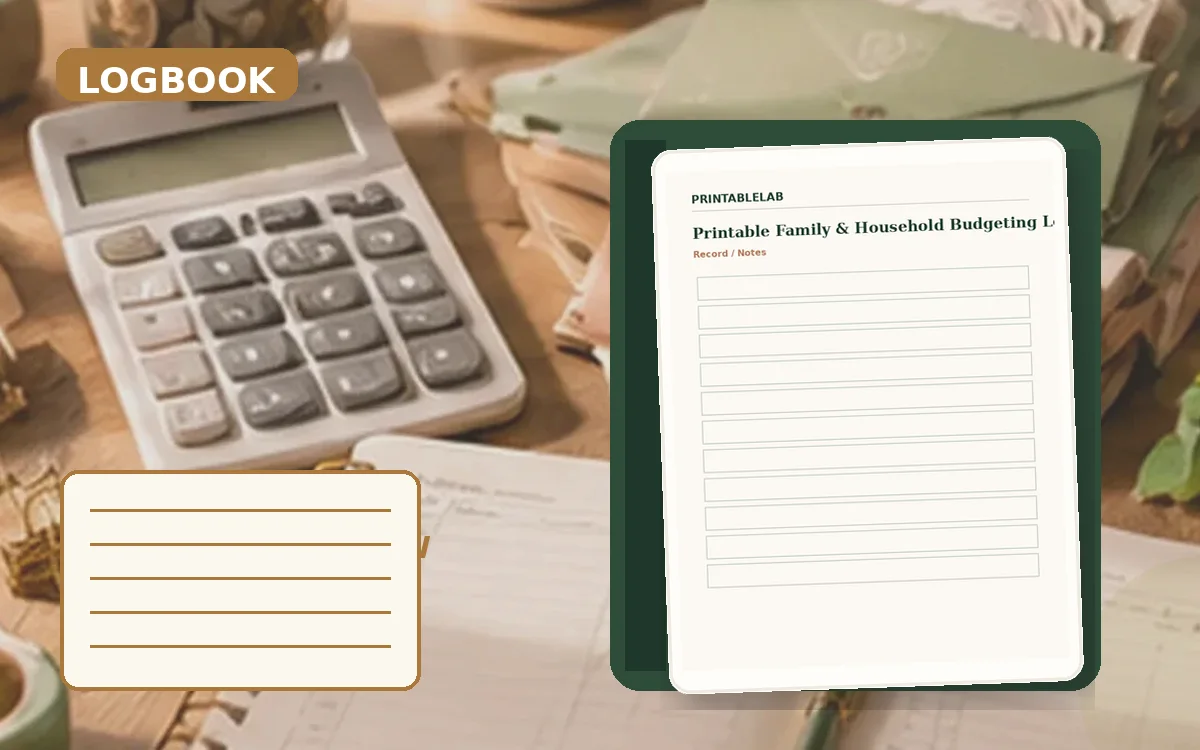Printable Family & Household Budgeting Logbook cover