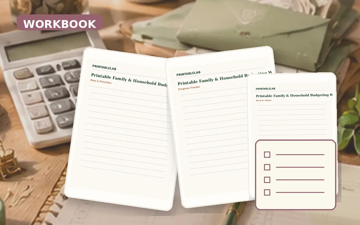 Printable Family & Household Budgeting Workbook cover