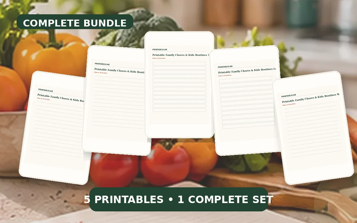 Complete Family Chores & Kids Routines Printable Bundle cover