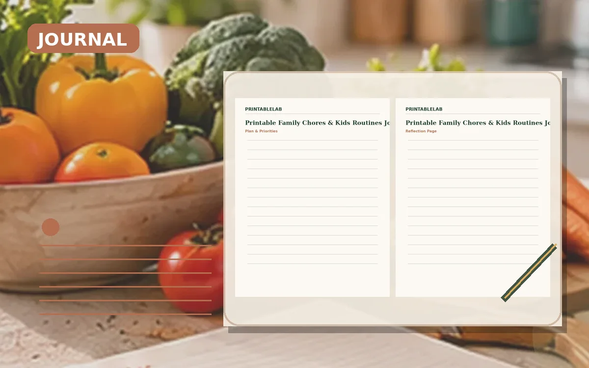 Printable Family Chores & Kids Routines Journal cover