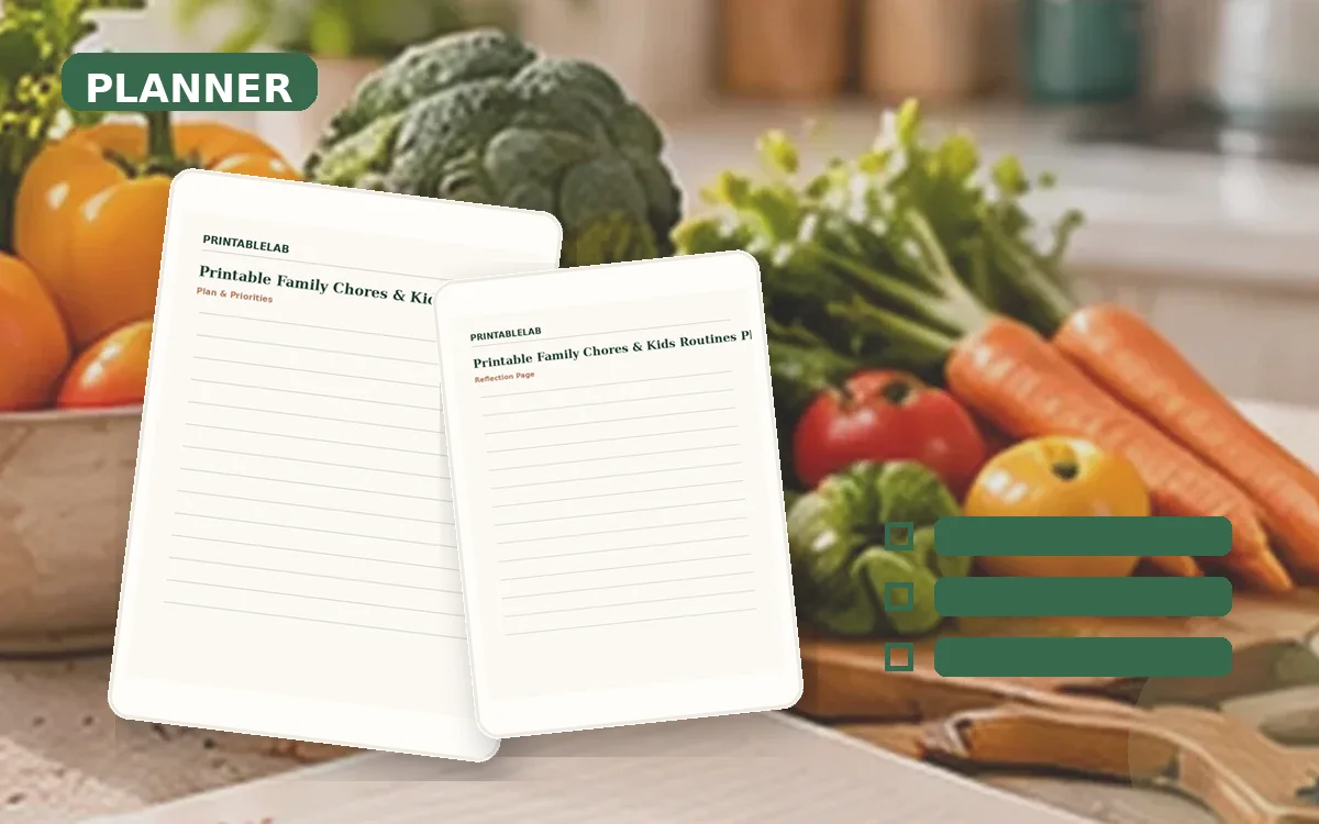 Printable Family Chores & Kids Routines Planner cover