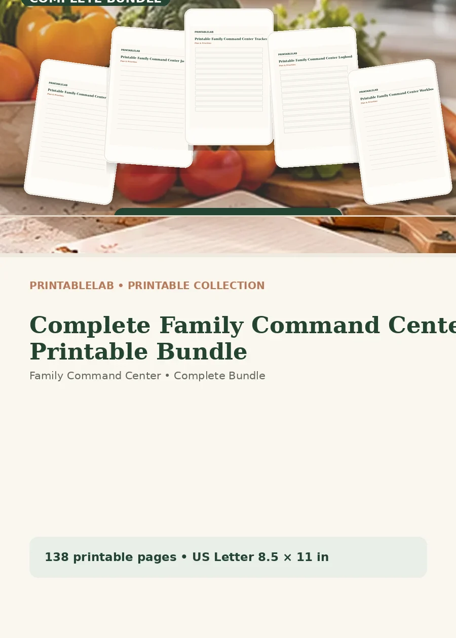 Complete Family Command Center Printable Bundle cover