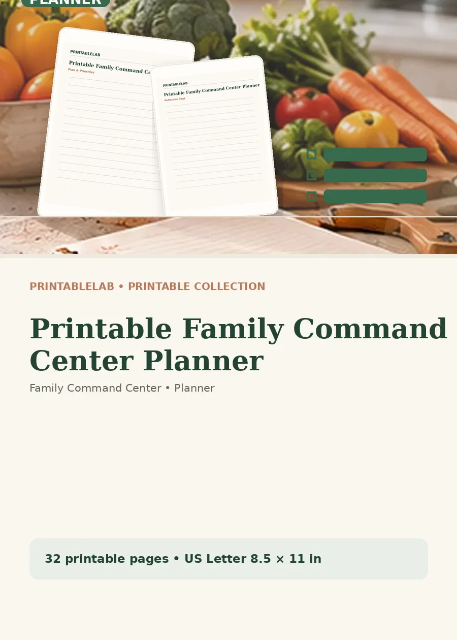 Printable Family Command Center Planner cover