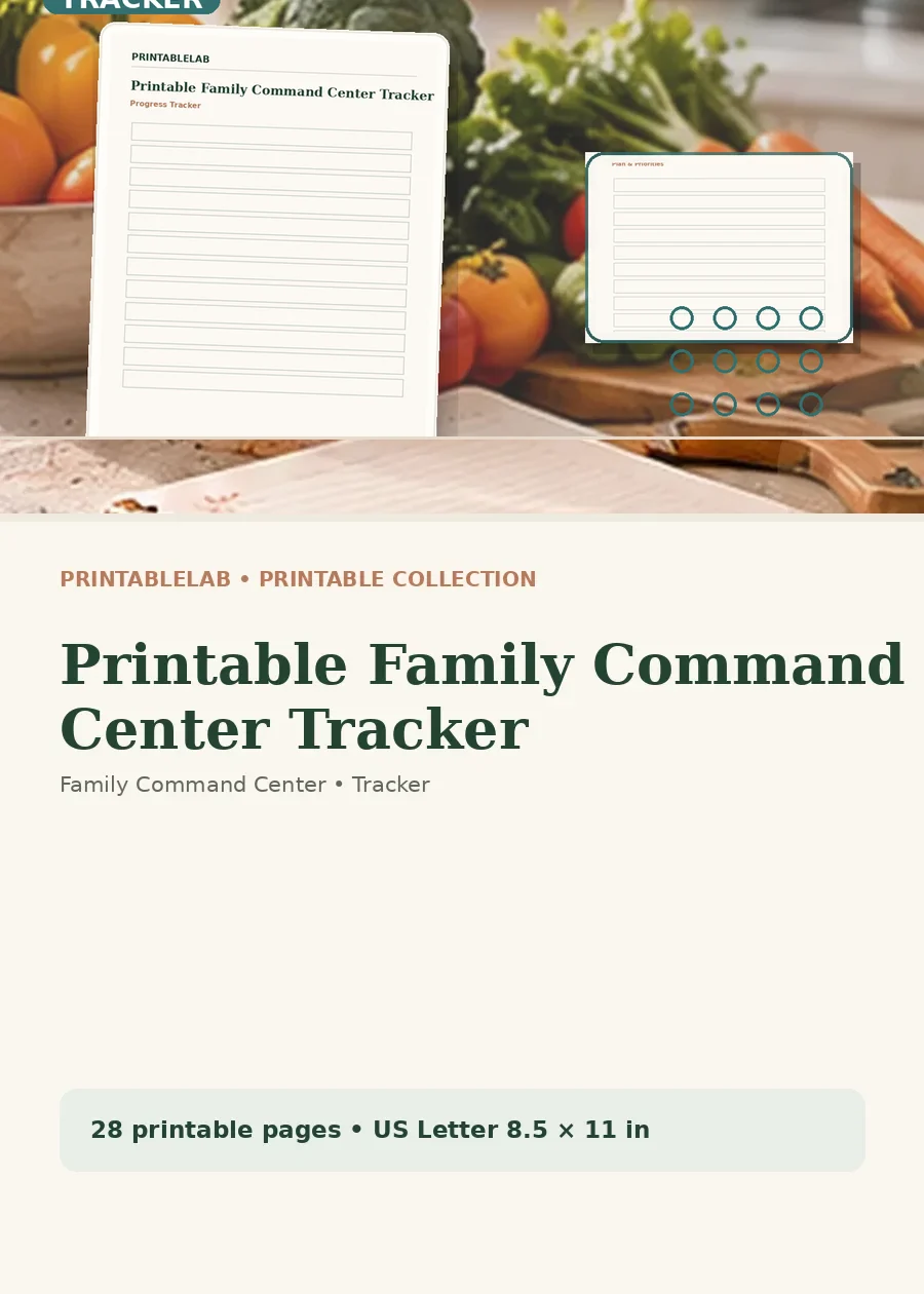 Printable Family Command Center Tracker cover