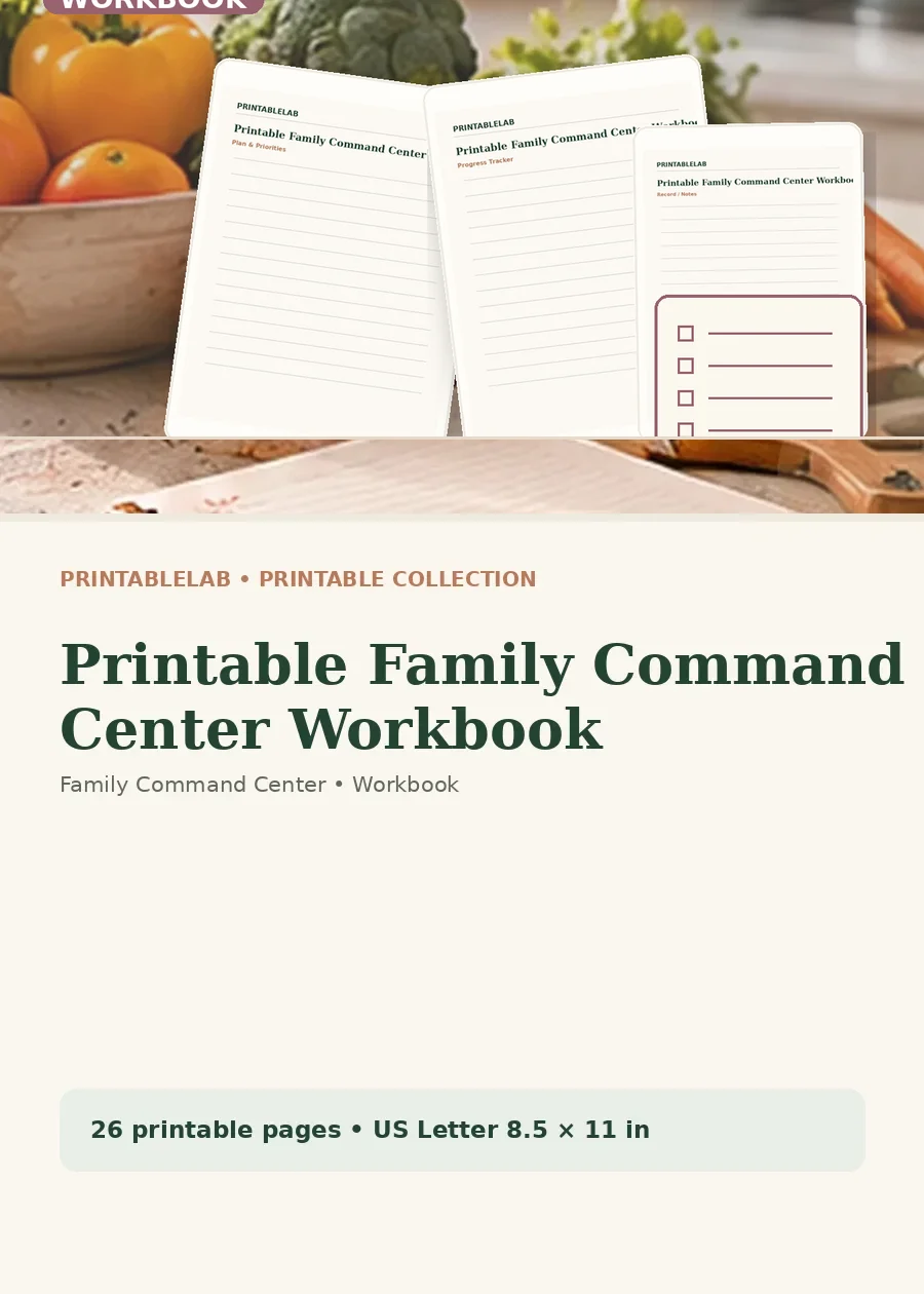 Printable Family Command Center Workbook cover