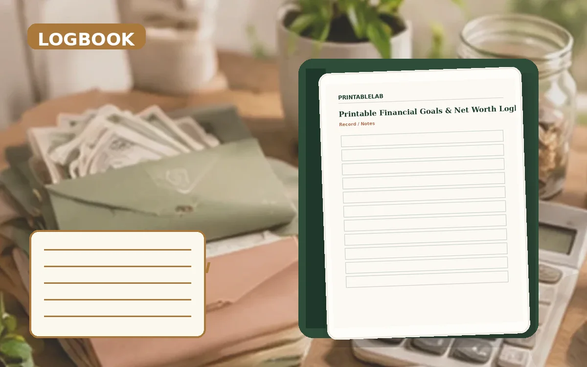 Printable Financial Goals & Net Worth Logbook cover
