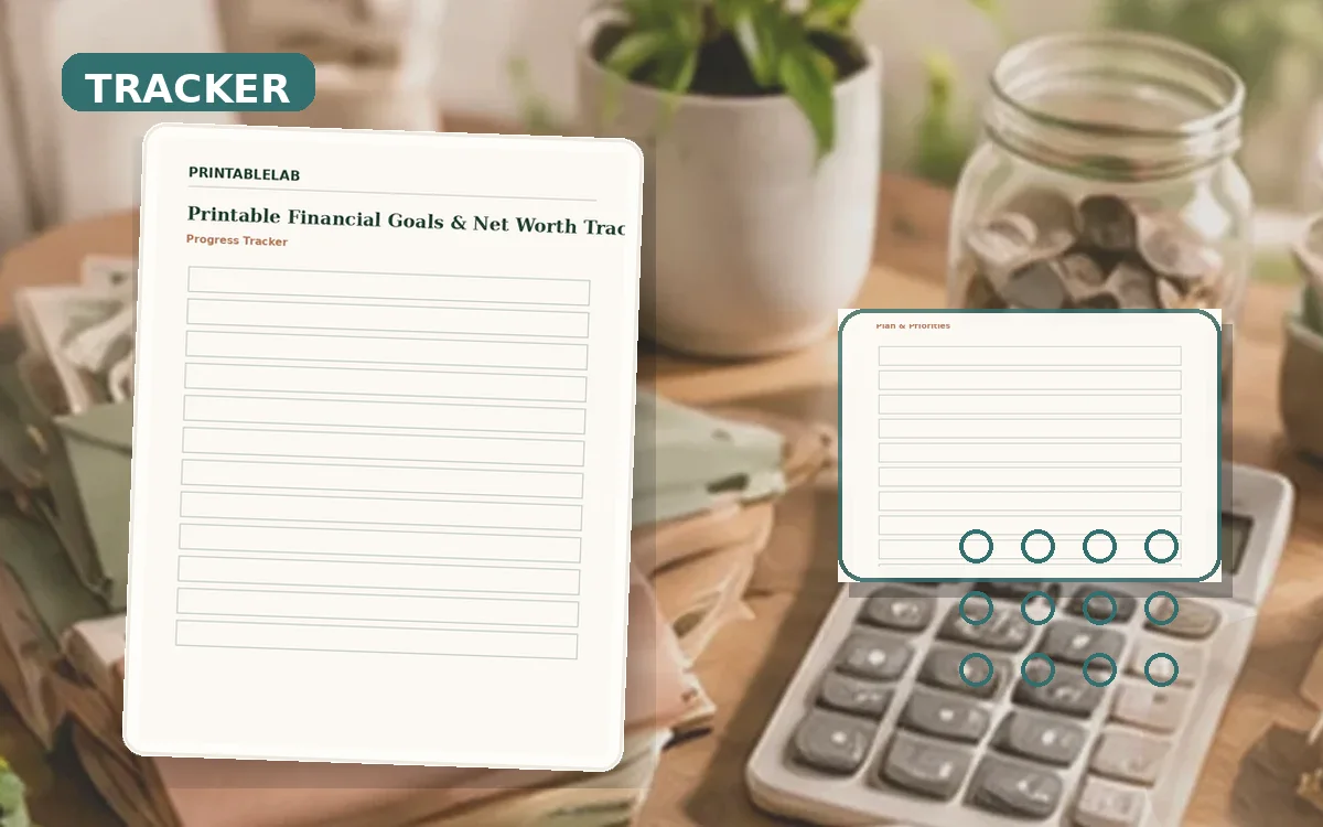 Printable Financial Goals & Net Worth Tracker cover