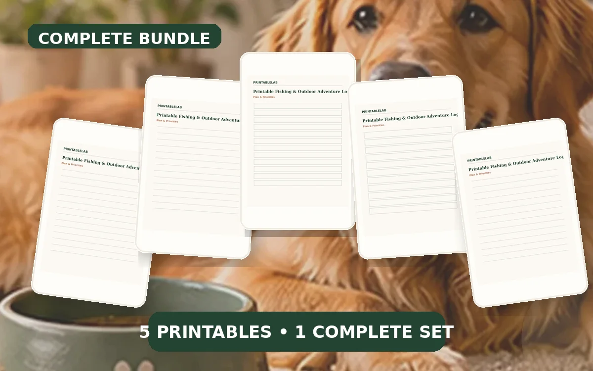 Complete Fishing & Outdoor Adventure Logs Printable Bundle cover