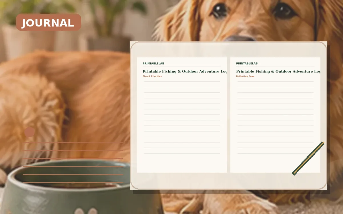 Printable Fishing & Outdoor Adventure Logs Journal cover