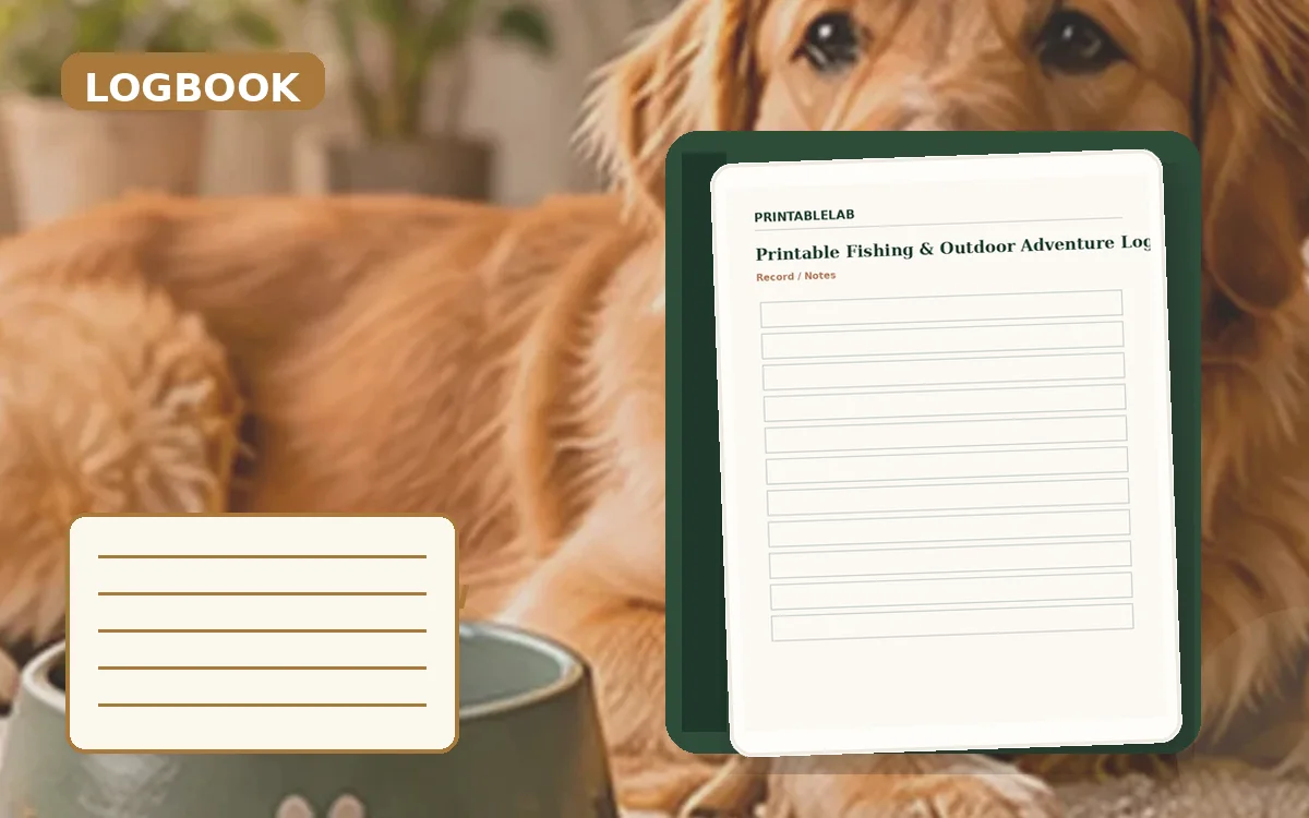 Printable Fishing & Outdoor Adventure Logs Logbook cover