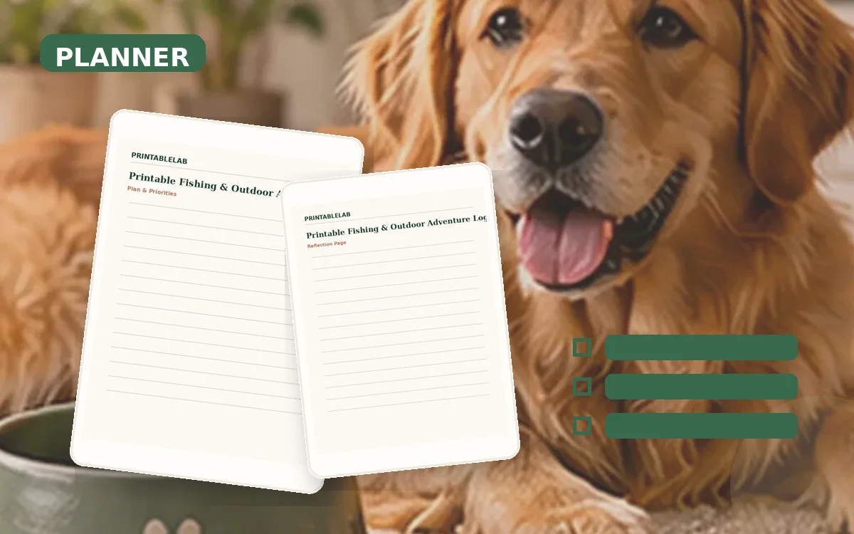 Printable Fishing & Outdoor Adventure Logs Planner cover