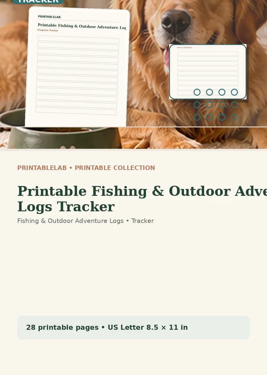 Printable Fishing & Outdoor Adventure Logs Tracker cover