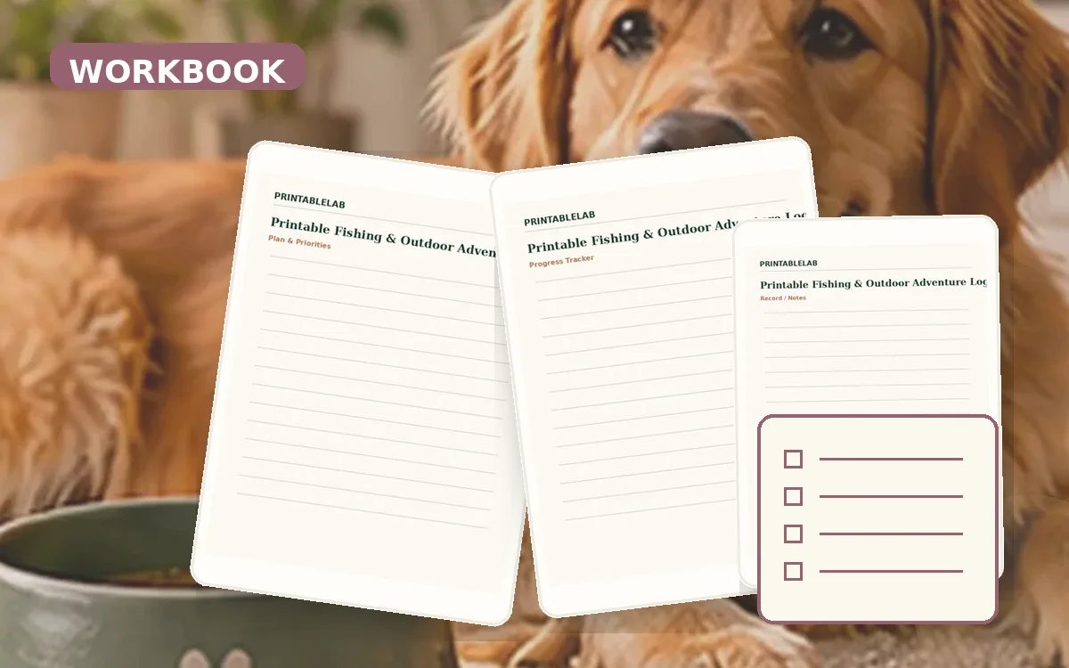 Printable Fishing & Outdoor Adventure Logs Workbook cover