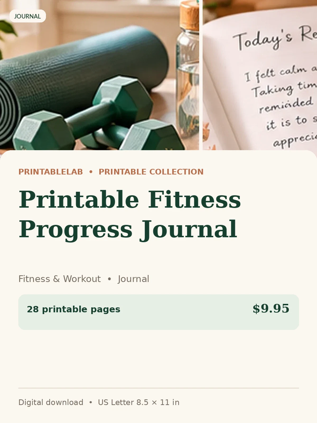 Printable Fitness Progress Journal preview 1