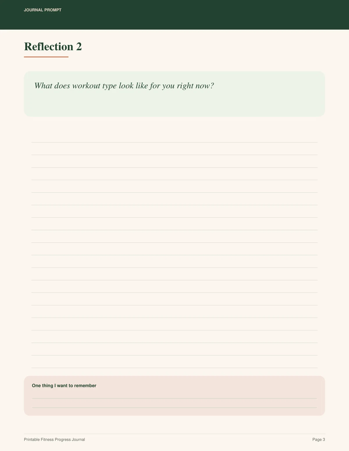 Printable Fitness Progress Journal preview 2