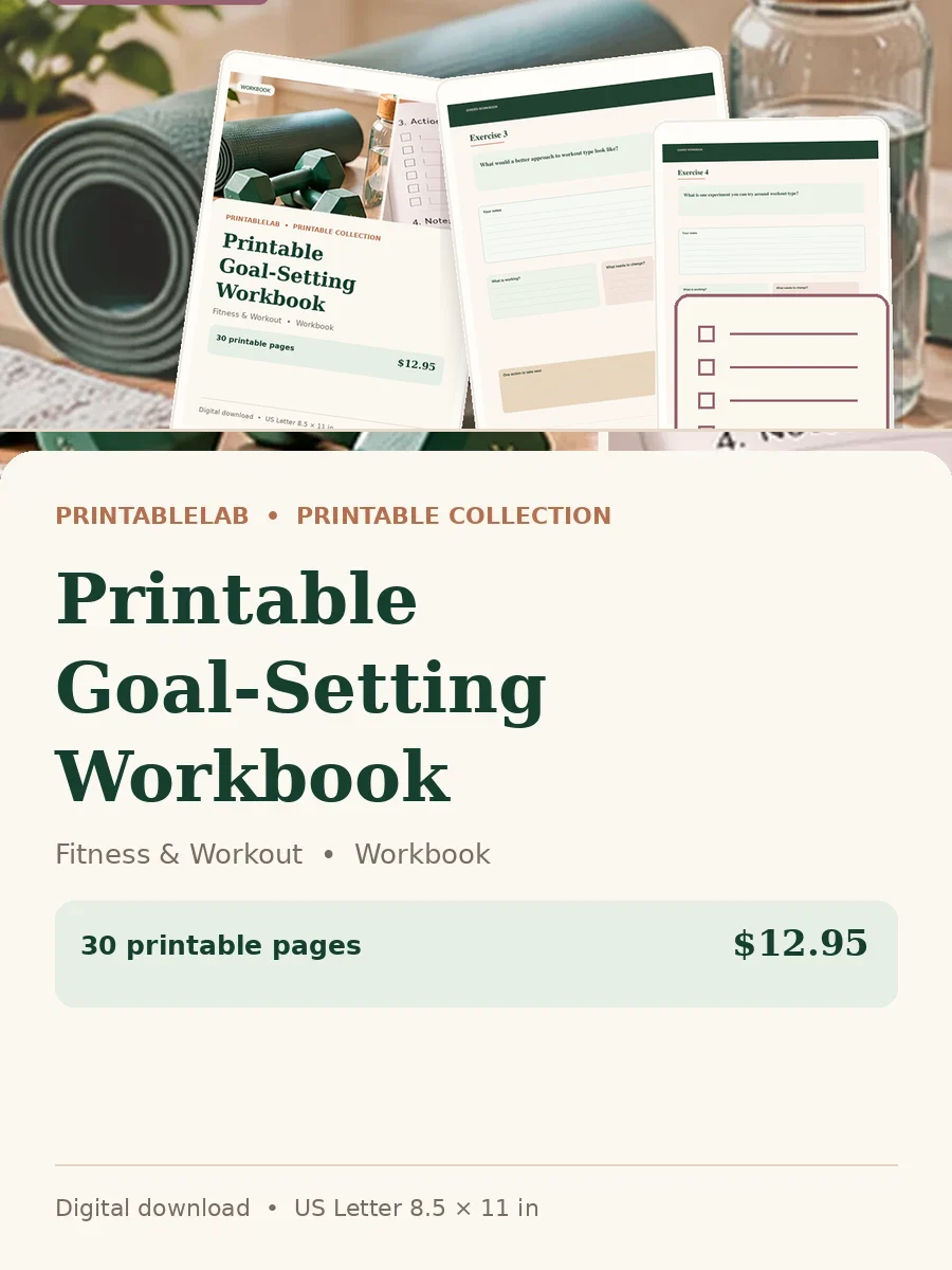 Printable Goal-Setting Workbook cover