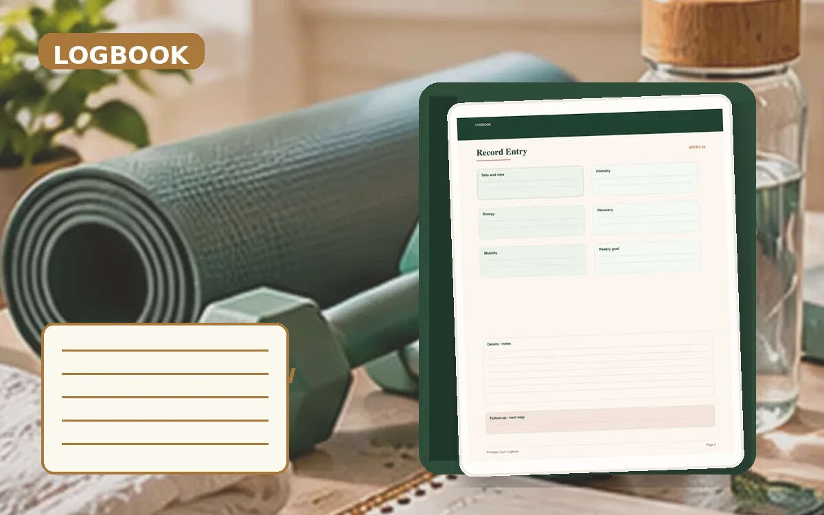 Printable Gym Logbook cover