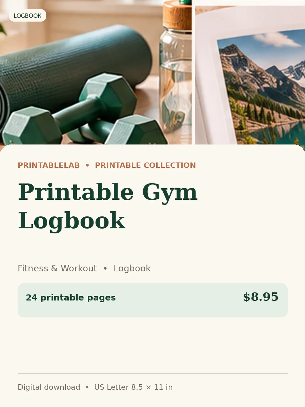 Printable Gym Logbook preview 1